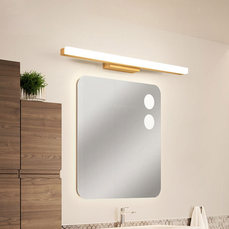 Rectangular Vanity Wall Light Nordic Minimalist Style Wood Single Vanity Light Clearhalo 'Vanity Lights' 'Wall Lights' Lighting' 2627312