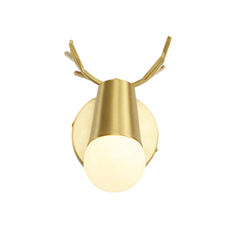 Antler-shaped Vanity Wall Light Creative Simple Style Copper Vanity Wall Lights 1.0 Gold Clearhalo 'Vanity Lights' 'Wall Lights' Lighting' 2627320