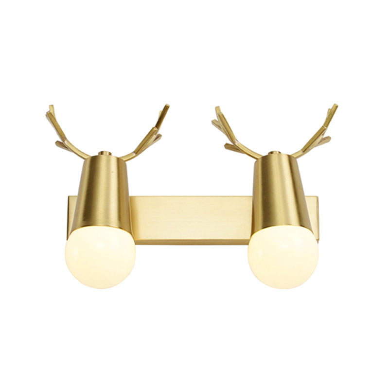 Antler-shaped Vanity Wall Light Creative Simple Style Copper Vanity Wall Lights 2.0 Gold Clearhalo 'Vanity Lights' 'Wall Lights' Lighting' 2627321