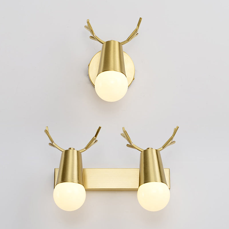 Antler-shaped Vanity Wall Light Creative Simple Style Copper Vanity Wall Lights Clearhalo 'Vanity Lights' 'Wall Lights' Lighting' 2627323