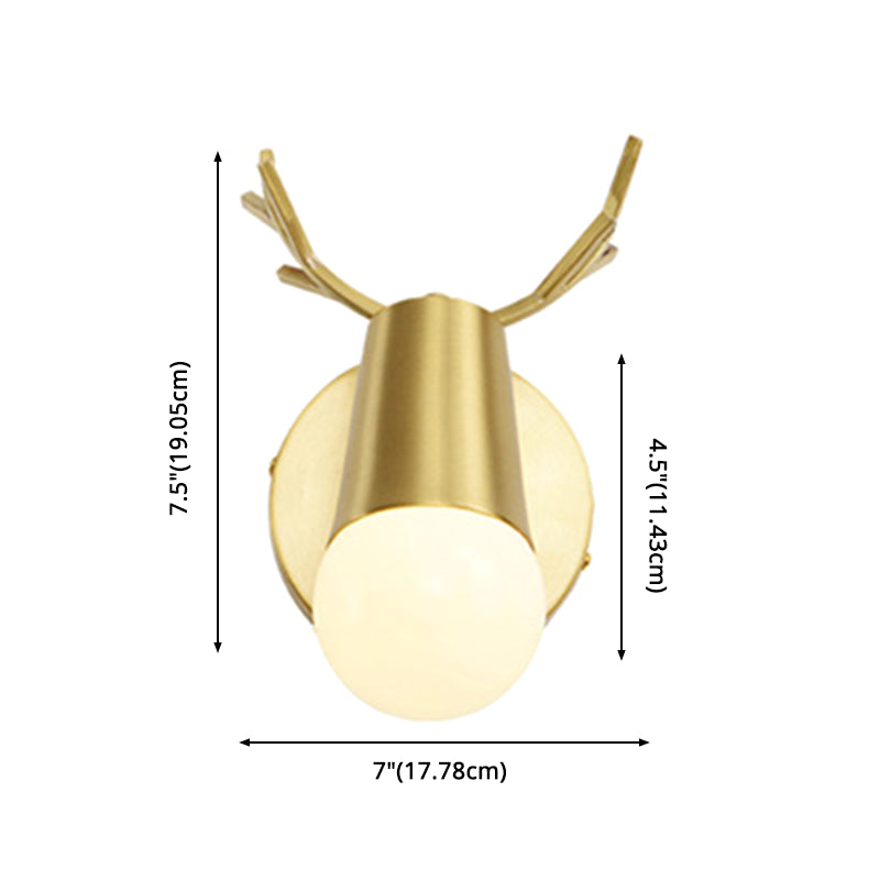 Antler-shaped Vanity Wall Light Creative Simple Style Copper Vanity Wall Lights Clearhalo 'Vanity Lights' 'Wall Lights' Lighting' 2627324