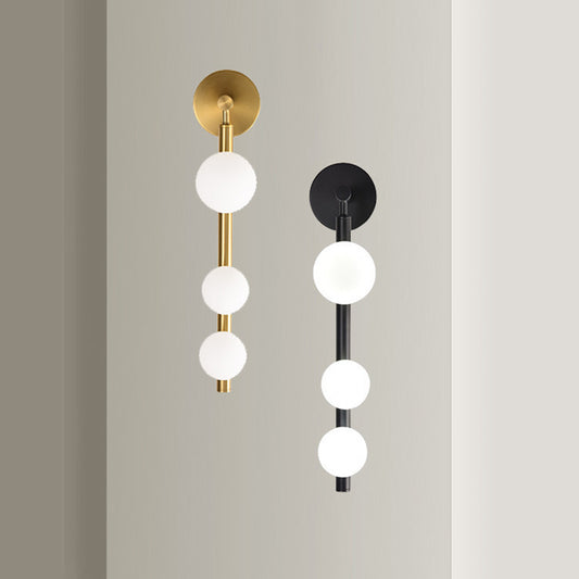 Spherical Vanity Wall Light Modern Luxury Style Glass 3 Light Vanity Light Clearhalo 'Vanity Lights' 'Wall Lights' Lighting' 2627343