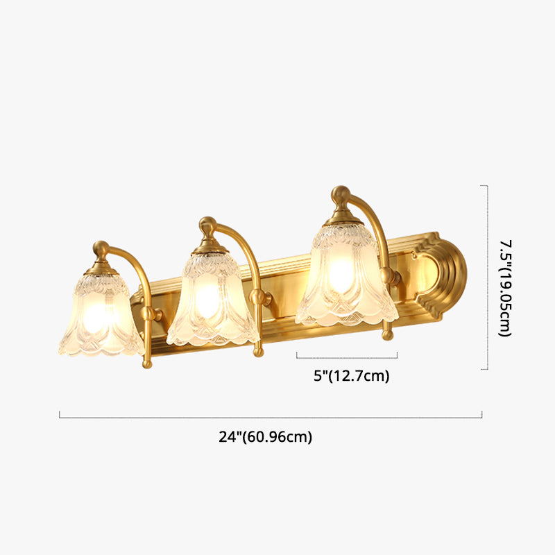 Armed Vanity Wall Light Fixtures Light Extravagance Retro Style Copper Vanity Lights Clearhalo 'Vanity Lights' 'Wall Lights' Lighting' 2627390