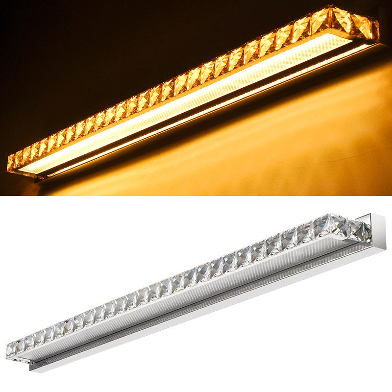 Rectangular Vanity Wall Light Fixtures Modern Luxury Style Crystal Single Vanity Lights Clearhalo 'Vanity Lights' 'Wall Lights' Lighting' 2627431