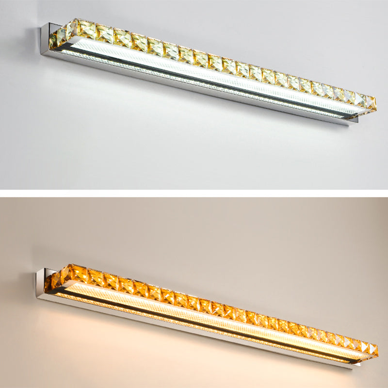 Rectangular Vanity Wall Light Fixtures Modern Luxury Style Crystal Single Vanity Lights Clearhalo 'Vanity Lights' 'Wall Lights' Lighting' 2627432