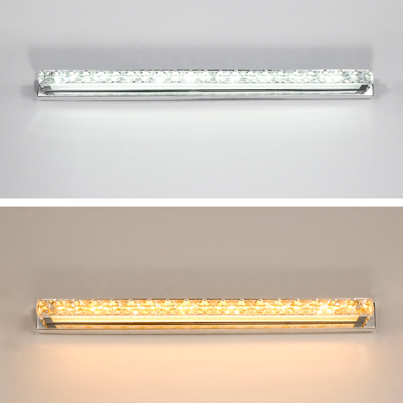 Rectangular Vanity Wall Light Fixtures Modern Luxury Style Crystal Single Vanity Lights Clearhalo 'Vanity Lights' 'Wall Lights' Lighting' 2627434