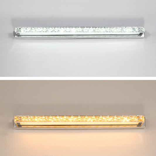 Rectangular Vanity Wall Light Fixtures Modern Luxury Style Crystal Single Vanity Lights Clearhalo 'Vanity Lights' 'Wall Lights' Lighting' 2627434