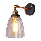 Oval Vanity Wall Light Fixtures Retro Industrial Style Glass Single Vanity Light Clearhalo 'Wall Lamps & Sconces' 'Wall Lights' Lighting' 2627468