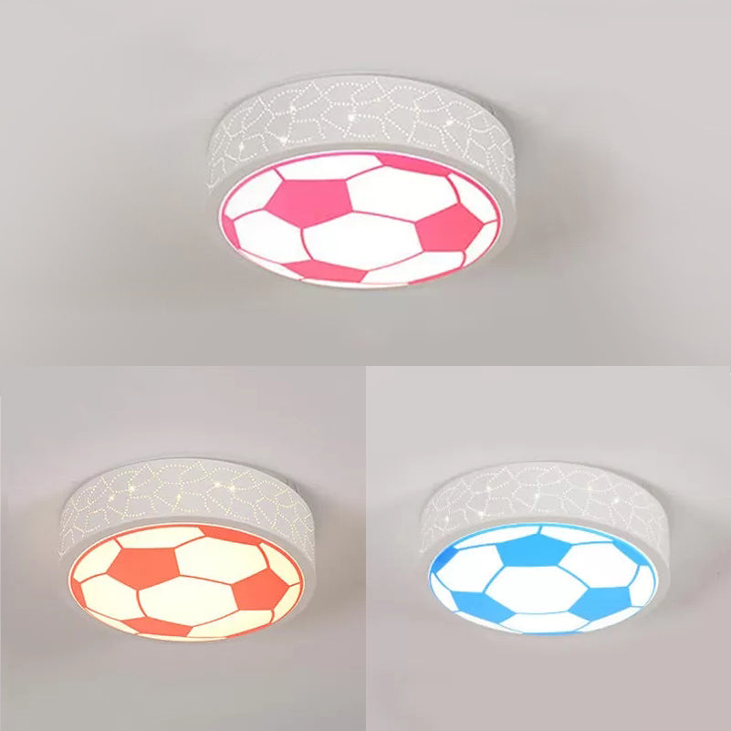 Metal Flat Soccer Ceiling Light Kids Bedroom Bathroom Sport Creative Flush Mount Light Clearhalo 'Ceiling Lights' 'Close To Ceiling Lights' 'Close to ceiling' 'Flush mount' Lighting' 26275