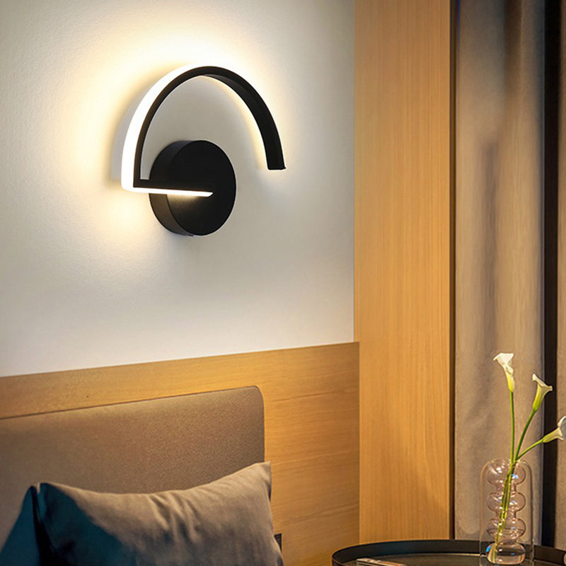 Nordic Fashion Wall Mount Lamp LED Metal Semicircle Sconce Light for Bedroom Living Room Clearhalo 'Wall Lamps & Sconces' 'Wall Lights' Lighting' 2627571