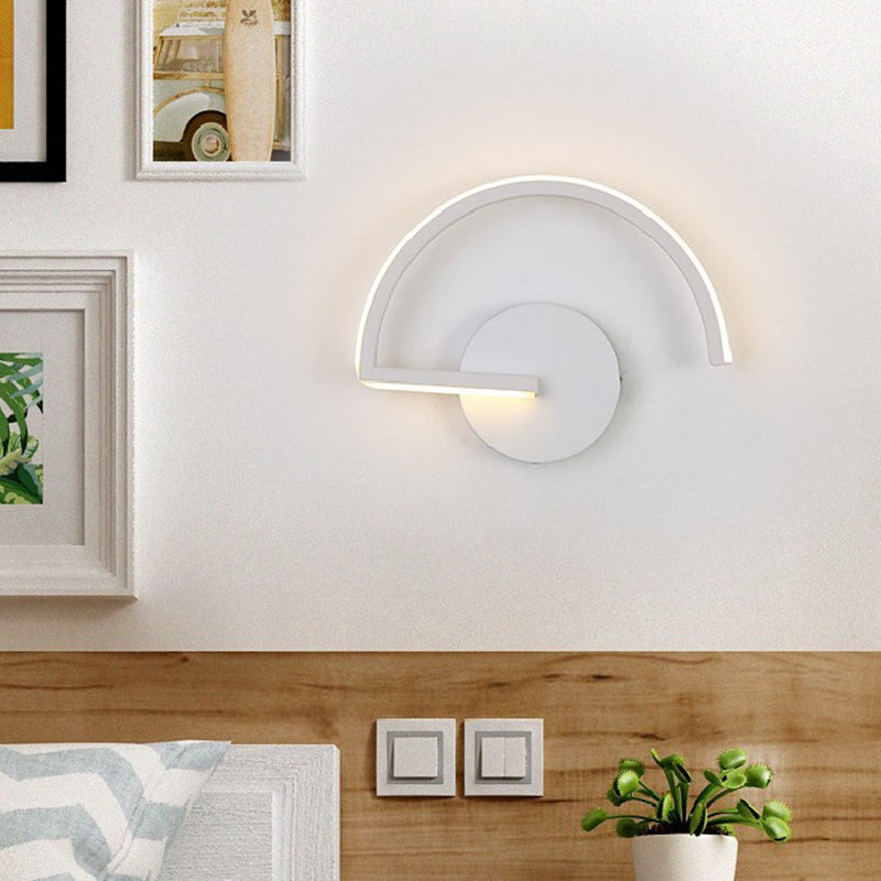 Nordic Fashion Wall Mount Lamp LED Metal Semicircle Sconce Light for Bedroom Living Room Clearhalo 'Wall Lamps & Sconces' 'Wall Lights' Lighting' 2627572