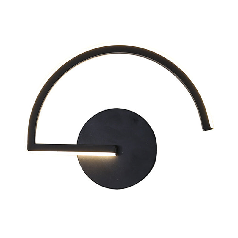 Nordic Fashion Wall Mount Lamp LED Metal Semicircle Sconce Light for Bedroom Living Room Clearhalo 'Wall Lamps & Sconces' 'Wall Lights' Lighting' 2627573