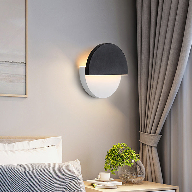 Nordic Rotatable Wall Lamp LED Acrylic Indoor Wall Light Fixtures in Round Disc Shape Clearhalo 'Wall Lamps & Sconces' 'Wall Lights' Lighting' 2627602