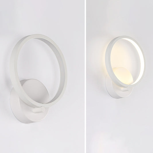 Contemporary LED Sconce Light Fixture Creative Metal Circle Shade Wall Lamp for Bedroom Clearhalo 'Wall Lamps & Sconces' 'Wall Lights' Lighting' 2627629