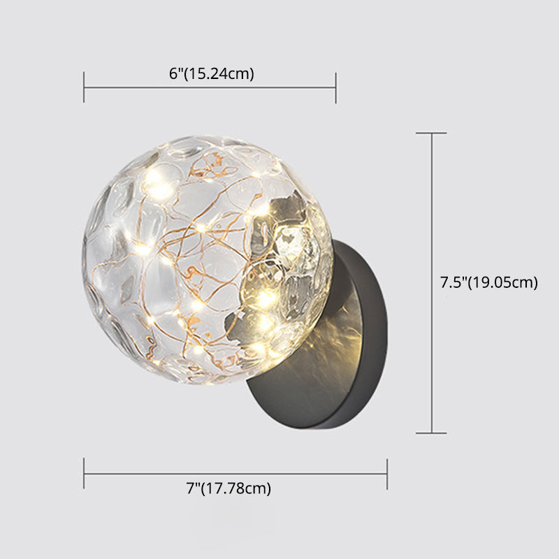 1 Light Glass Shade Wall Mount Light Fixture Creative Star Sconce Light for Bedside Clearhalo 'Wall Lamps & Sconces' 'Wall Lights' Lighting' 2627741