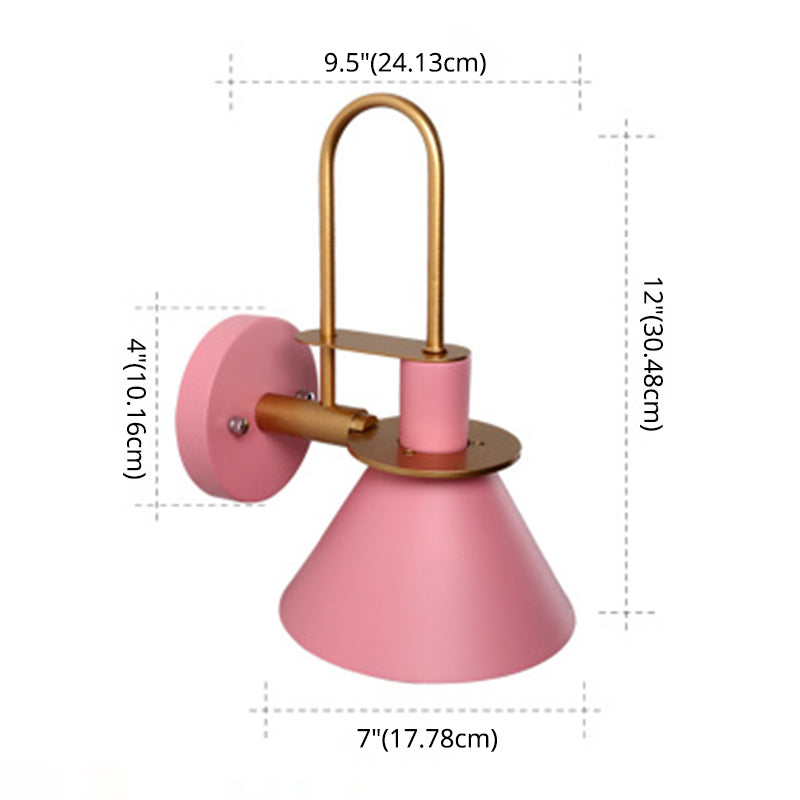 Macaroon Style Wall Mount Light Fixture Metal Colorful Sconce Light for Hotel Bedroom Clearhalo 'Wall Lamps & Sconces' 'Wall Lights' Lighting' 2627773