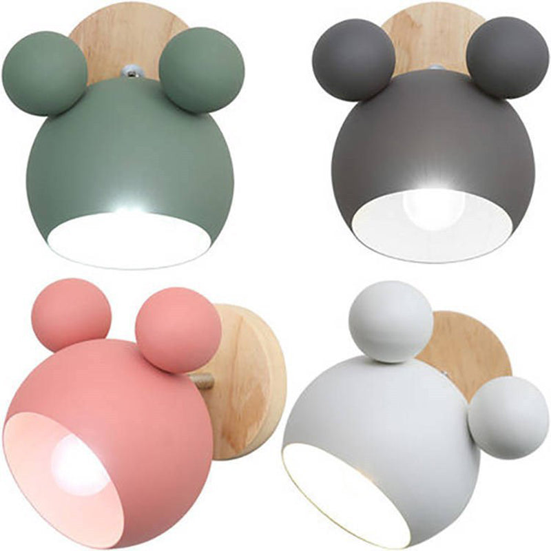 Lovely Mickey Wall Sconce Lights Nordic Macaroon Wall Lamp with Adjustable Head Clearhalo 'Wall Lamps & Sconces' 'Wall Lights' Lighting' 2627782