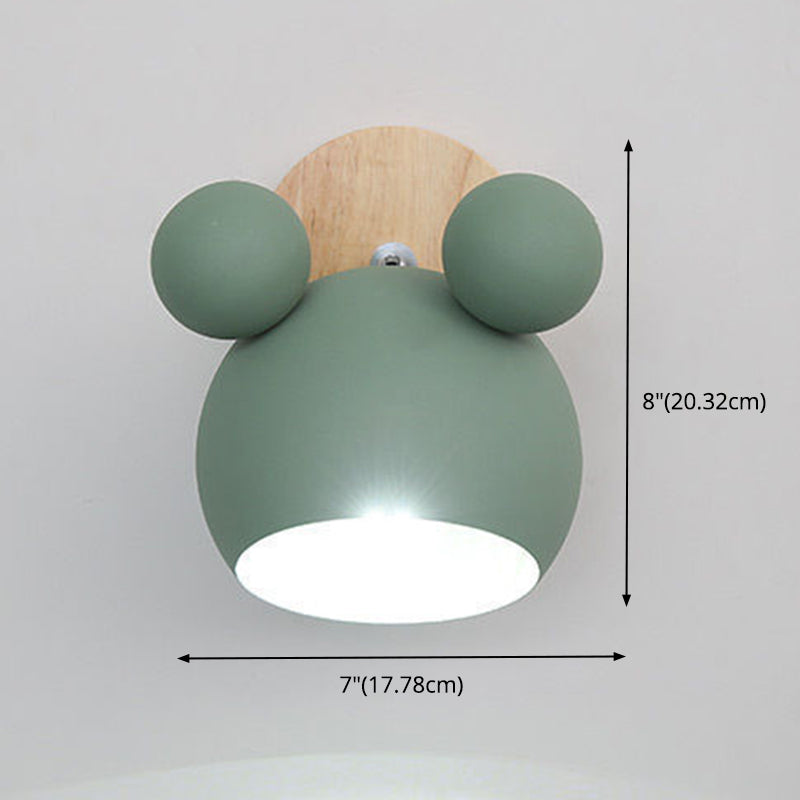 Lovely Mickey Wall Sconce Lights Nordic Macaroon Wall Lamp with Adjustable Head Clearhalo 'Wall Lamps & Sconces' 'Wall Lights' Lighting' 2627783