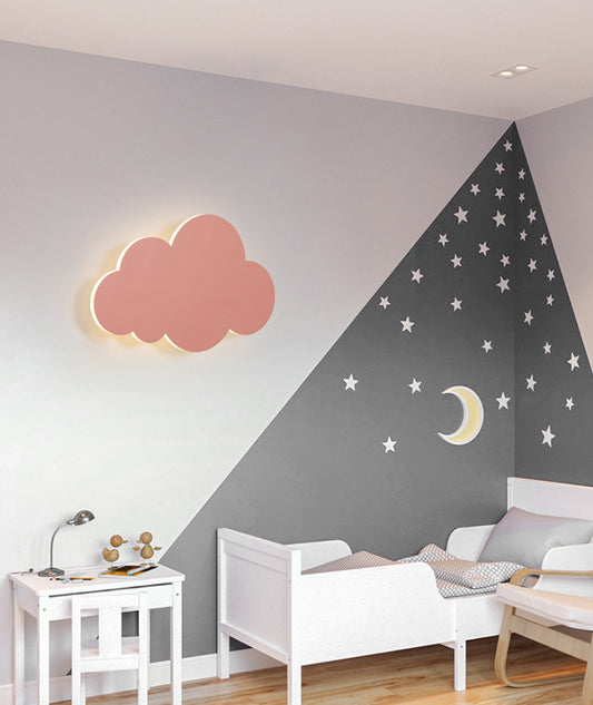 Cloud Shape Macaroon Wall Light Sconce Colorful Acrylic Shade Wall Lamp for Bedroom Clearhalo 'Wall Lamps & Sconces' 'Wall Lights' Lighting' 2627825