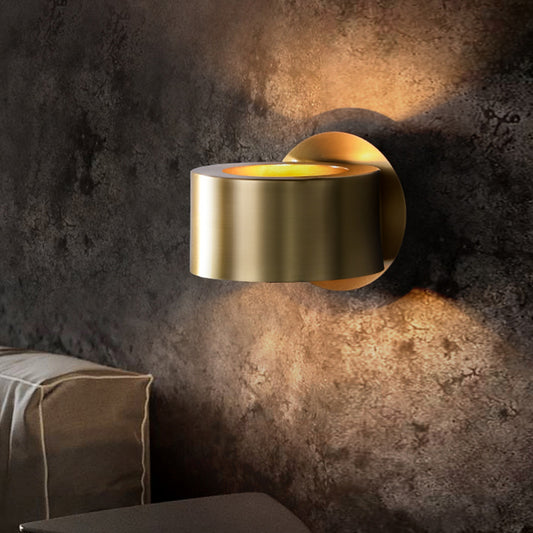 Bedroom Decoration Modern Brass Wall Sconce 1 Light Round Shape Wall Mount Light for Bedside Clearhalo 'Wall Lamps & Sconces' 'Wall Lights' Lighting' 2627837