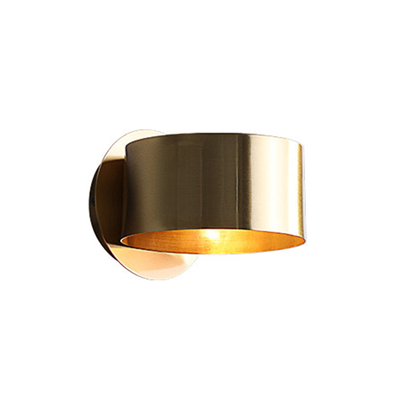 Bedroom Decoration Modern Brass Wall Sconce 1 Light Round Shape Wall Mount Light for Bedside Gold Clearhalo 'Wall Lamps & Sconces' 'Wall Lights' Lighting' 2627841