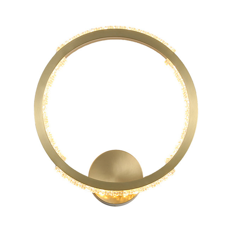 Fashion Circle Metal Wall Sconce Light Ambient Light Sconce Light in Gold Finish Gold Clearhalo 'Wall Lamps & Sconces' 'Wall Lights' Lighting' 2627863