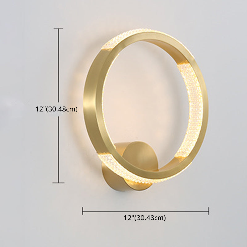 Fashion Circle Metal Wall Sconce Light Ambient Light Sconce Light in Gold Finish Clearhalo 'Wall Lamps & Sconces' 'Wall Lights' Lighting' 2627864