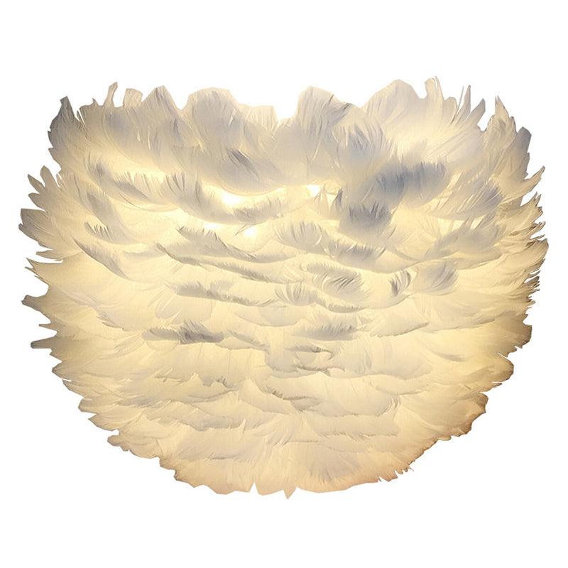 Romantic Feather Wall Mount Lamp Modern Cosy Wall Sconce Lighting for Bedroom Clearhalo 'Wall Lamps & Sconces' 'Wall Lights' Lighting' 2627947