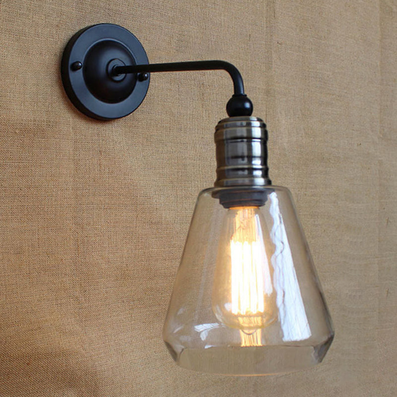 American Vintage Style Wall Lamp Simplicity 1 Light Sconce Light in Glass Shade Clearhalo 'Wall Lamps & Sconces' 'Wall Lights' Lighting' 2628038