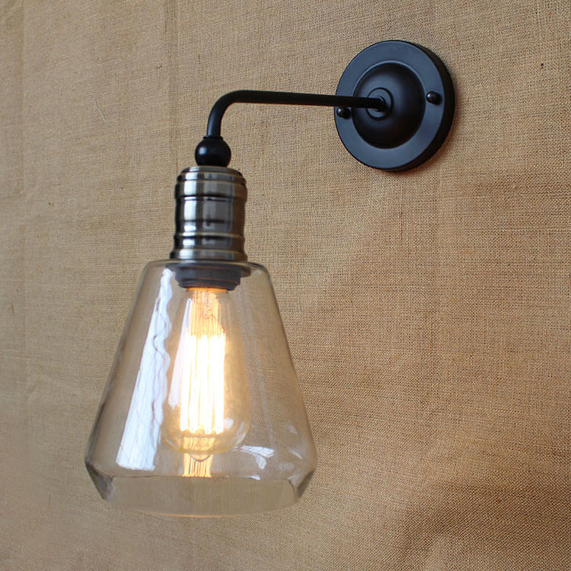 American Vintage Style Wall Lamp Simplicity 1 Light Sconce Light in Glass Shade Clearhalo 'Wall Lamps & Sconces' 'Wall Lights' Lighting' 2628039