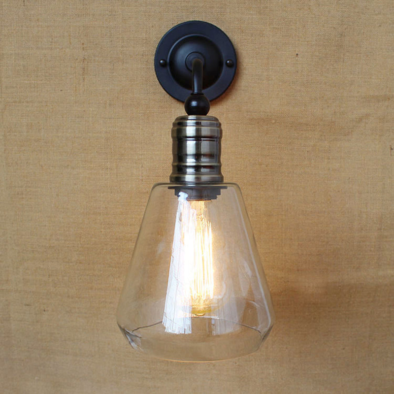 American Vintage Style Wall Lamp Simplicity 1 Light Sconce Light in Glass Shade Clearhalo 'Wall Lamps & Sconces' 'Wall Lights' Lighting' 2628040