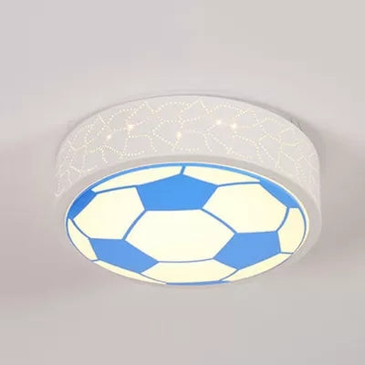 Metal Flat Soccer Ceiling Light Kids Bedroom Bathroom Sport Creative Flush Mount Light Clearhalo 'Ceiling Lights' 'Close To Ceiling Lights' 'Close to ceiling' 'Flush mount' Lighting' 26281