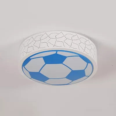 Metal Flat Soccer Ceiling Light Kids Bedroom Bathroom Sport Creative Flush Mount Light Clearhalo 'Ceiling Lights' 'Close To Ceiling Lights' 'Close to ceiling' 'Flush mount' Lighting' 26282