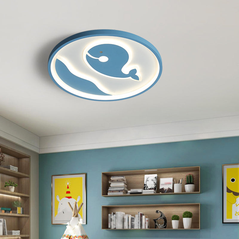 Nordic Metal Flush Mount Light Fixture Cartoon Whale Flush Mount Spotlight for Kids Bedroom Clearhalo 'Ceiling Lights' 'Close To Ceiling Lights' 'Lighting' 2628316