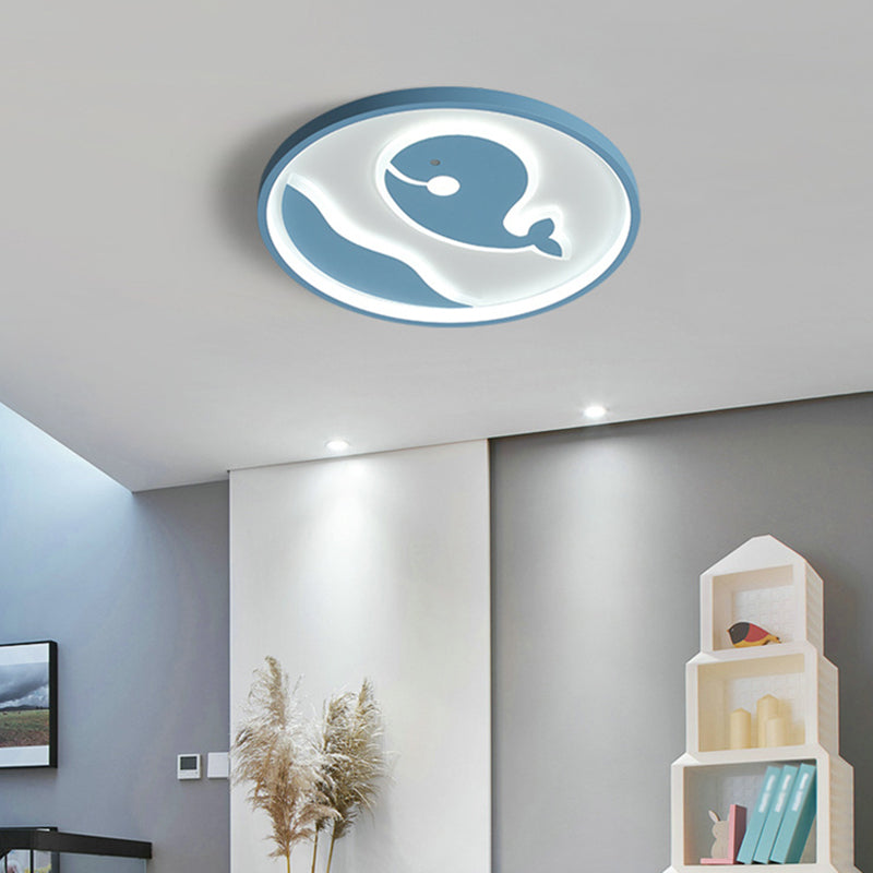 Nordic Metal Flush Mount Light Fixture Cartoon Whale Flush Mount Spotlight for Kids Bedroom Blue Clearhalo 'Ceiling Lights' 'Close To Ceiling Lights' 'Lighting' 2628318