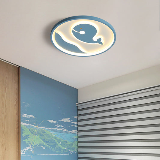 Nordic Metal Flush Mount Light Fixture Cartoon Whale Flush Mount Spotlight for Kids Bedroom Clearhalo 'Ceiling Lights' 'Close To Ceiling Lights' 'Lighting' 2628319