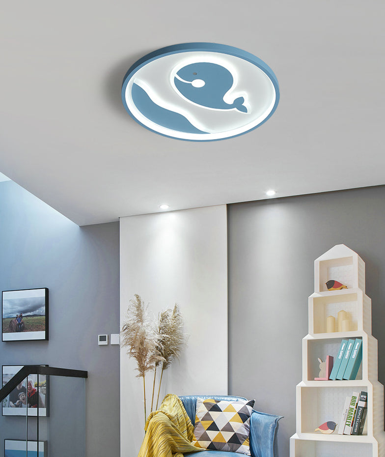 Nordic Metal Flush Mount Light Fixture Cartoon Whale Flush Mount Spotlight for Kids Bedroom Clearhalo 'Ceiling Lights' 'Close To Ceiling Lights' 'Lighting' 2628327