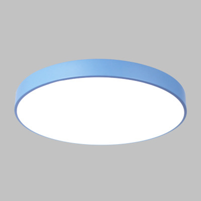 Nordic Style Metal Flush Mount Ceiling Lamp Round Shape LED Flush Mount Lighting for Bedroom Blue Clearhalo 'Ceiling Lights' 'Close To Ceiling Lights' 'Lighting' 2628330