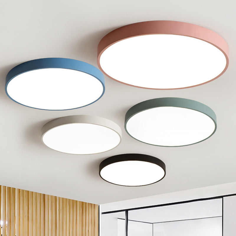 Nordic Style Metal Flush Mount Ceiling Lamp Round Shape LED Flush Mount Lighting for Bedroom Clearhalo 'Ceiling Lights' 'Close To Ceiling Lights' 'Lighting' 2628331