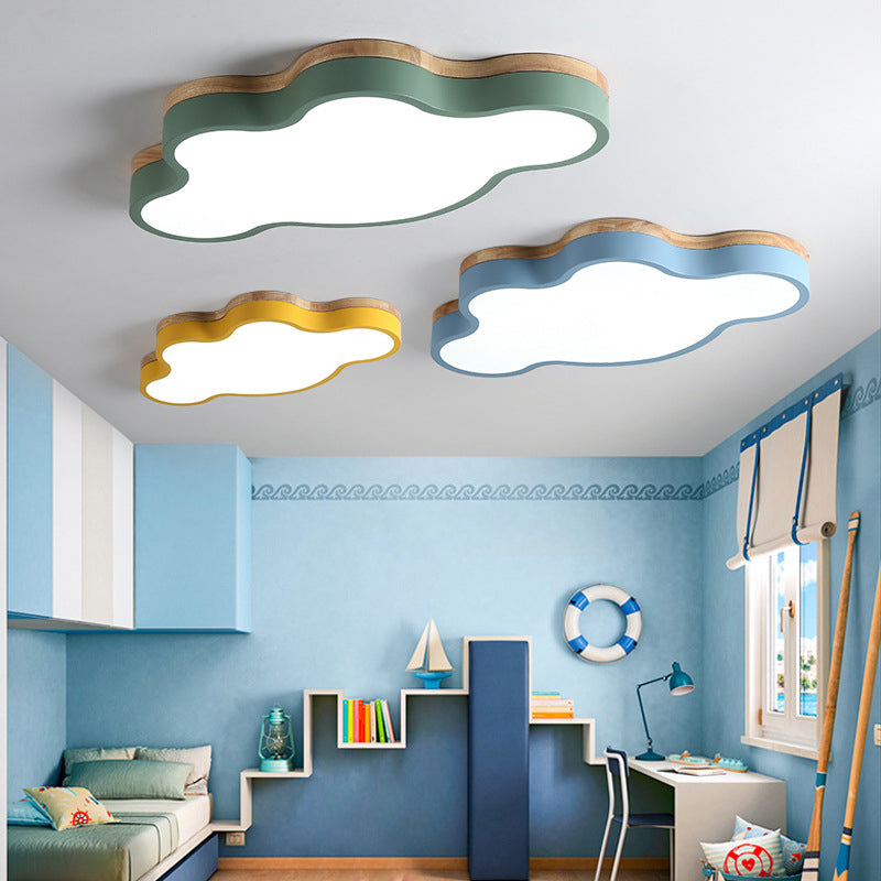 Nordic Style Metal Flush Mount Ceiling Lamp Cloud Shape LED Flush Mount Lighting for Kids Bedroom Clearhalo 'Ceiling Lights' 'Close To Ceiling Lights' 'Lighting' 2628342