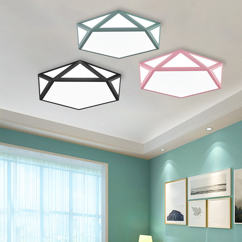 Nordic Style Flush Mount Ceiling Lamp Diamond Shape LED Flush Mount Lighting for Bedroom Clearhalo 'Ceiling Lights' 'Close To Ceiling Lights' 'Lighting' 2628355