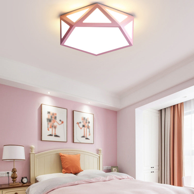 Nordic Style Flush Mount Ceiling Lamp Diamond Shape LED Flush Mount Lighting for Bedroom Clearhalo 'Ceiling Lights' 'Close To Ceiling Lights' 'Lighting' 2628358