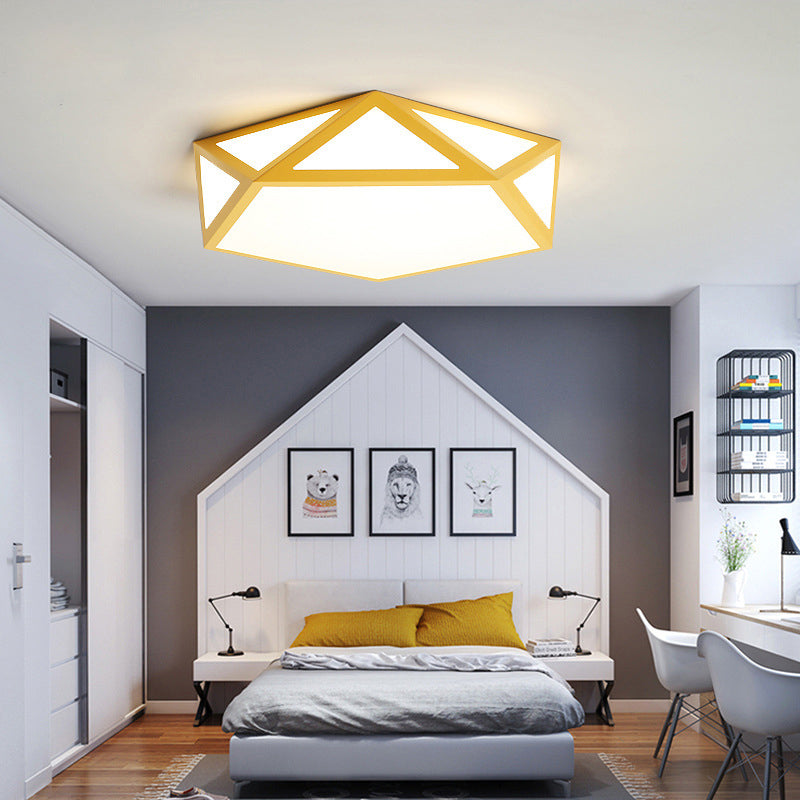 Nordic Style Flush Mount Ceiling Lamp Diamond Shape LED Flush Mount Lighting for Bedroom Clearhalo 'Ceiling Lights' 'Close To Ceiling Lights' 'Lighting' 2628360