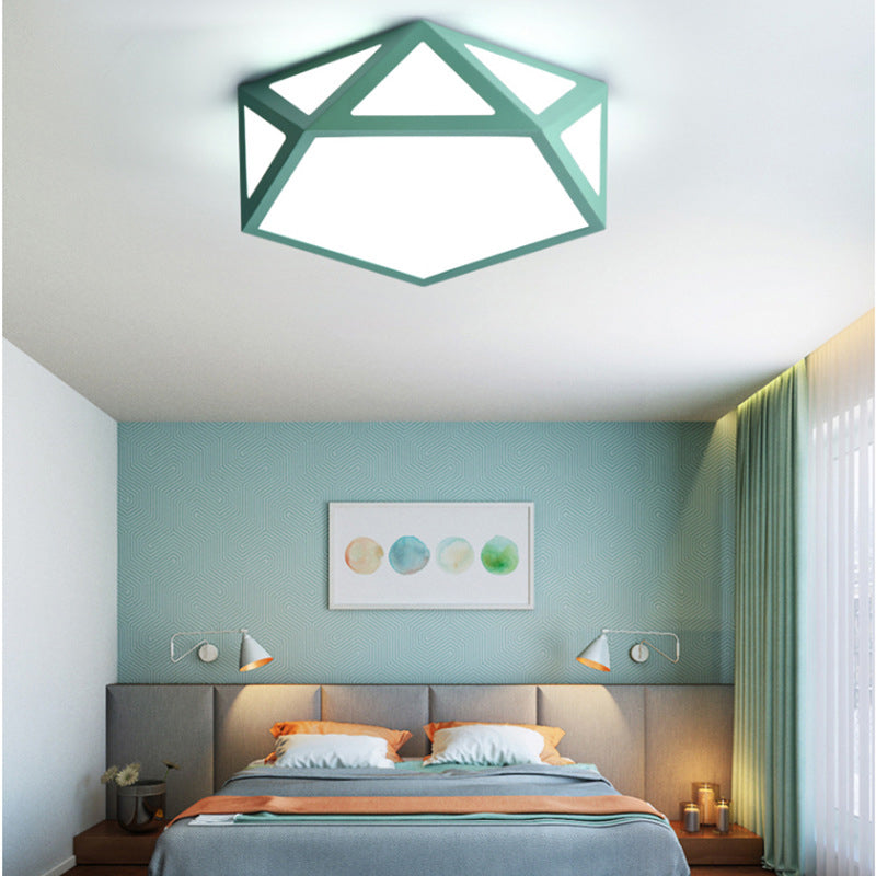 Nordic Style Flush Mount Ceiling Lamp Diamond Shape LED Flush Mount Lighting for Bedroom Clearhalo 'Ceiling Lights' 'Close To Ceiling Lights' 'Lighting' 2628362