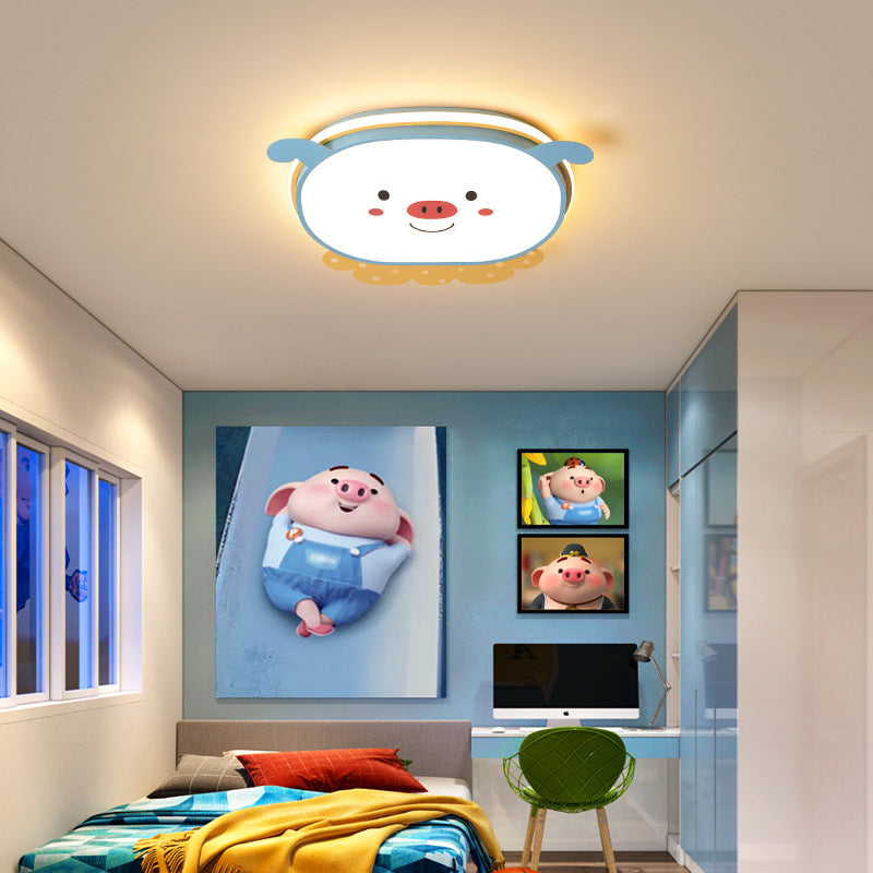 Cartoon Metal LED Flush Mount Light Fixture Cartoon Pig Flush Mount Spotlight for Kids Bedroom Clearhalo 'Ceiling Lights' 'Close To Ceiling Lights' 'Lighting' 2628408