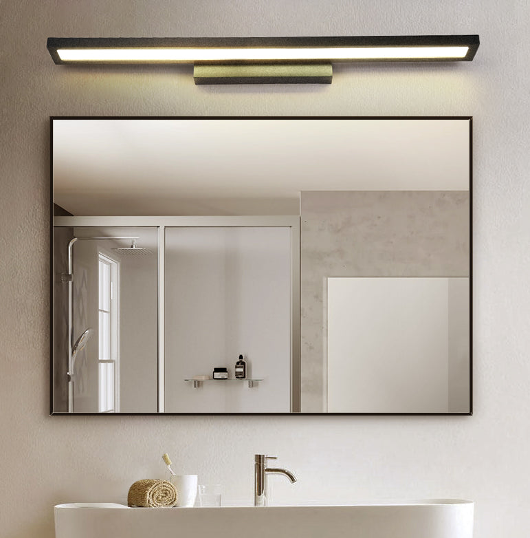 Rectangular Vanity Wall Light Fixtures Modern Minimalist Style Aluminum Single Vanity Light Clearhalo 'Vanity Lights' 'Wall Lights' Lighting' 2628435