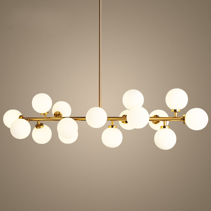 16 Light Modern Gold Island Pendant Lighting Spherical Glass Island Ceiling Light for Living Room Clearhalo 'Ceiling Lights' 'Island Lights' 'Lighting' 2628538