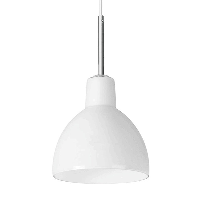 White 1 Light Bell Pendant Lamp Modern Minimalist Glass Hanging Lamp Kitchen Sink White Clearhalo 'Ceiling Lights' 'Pendant Lights' 'Pendants' Lighting' 2628715