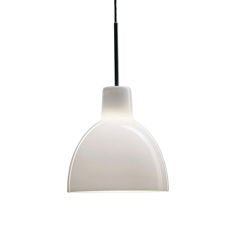 White 1 Light Bell Pendant Lamp Modern Minimalist Glass Hanging Lamp Kitchen Sink Clearhalo 'Ceiling Lights' 'Pendant Lights' 'Pendants' Lighting' 2628719