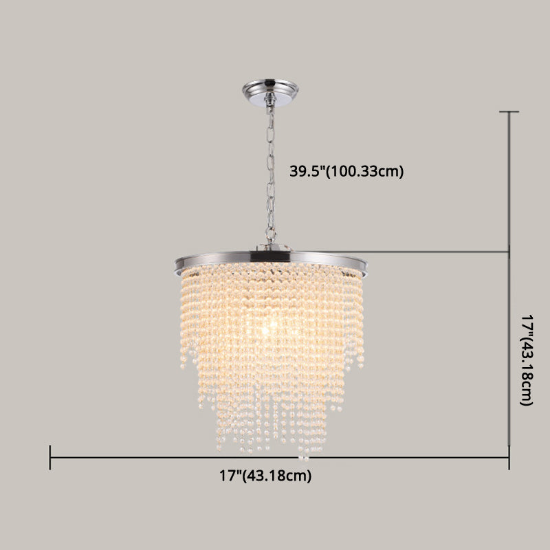 Round Cascading 4 Light Pendant Lamp Modern Luxurious Crystal Living Room Small Hanging Lamp Clearhalo 'Ceiling Lights' 'Pendant Lights' 'Pendants' Lighting' 2628729